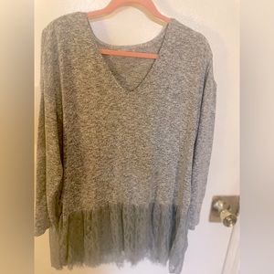 Zara top with lace trim. Size L.